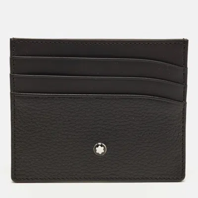 Pre-owned Montblanc Meisterstuck Pocket 6cc Black Leather Card Holder