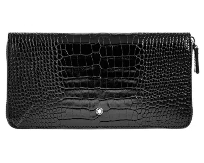 Pre-owned Montblanc Meisterstück Selection 8cc Zip Coin Case Mocha Leather Wallet 112963 In Brown