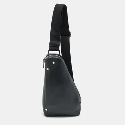 Pre-owned Montblanc Meisterstück Selection Black Leather Sling Bag