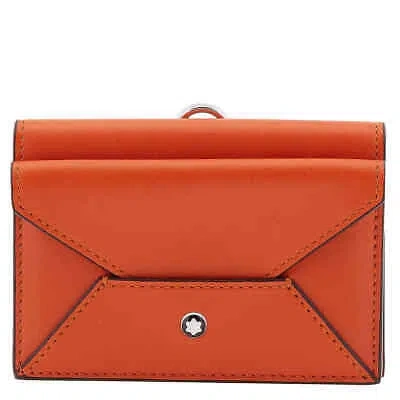Pre-owned Montblanc Meisterstuck Selection Soft Card Holder - Spicy Orange 131256
