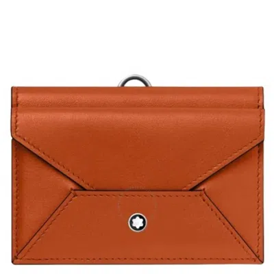 Montblanc Meisterstuck Selection Soft Card Holder - Spicy Orange In Burgundy