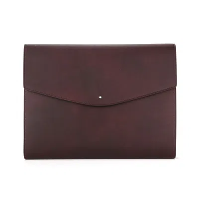 Pre-owned Montblanc Meisterstück Sfumato Portfolio Flap Leather Clutch Bag Purse Men Women In Red