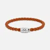 Montblanc Meisterstuck Steel & Rust Leather Bracelet In Orange