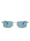 Montblanc Rimless Rectangle-frame Sunglasses In Gold