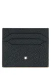 Montblanc Melange Blue Leather Card Holder In Blue