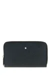 Montblanc Melange Blue Leather Wallet In Black