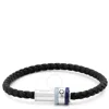 Montblanc 1858 Ice Sea Leather Bracelet In Black