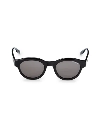 Montblanc Men's 50mm Round Sunglasses In Black