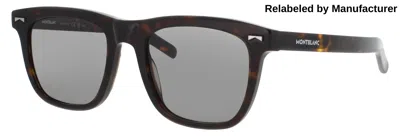 Montblanc Men's Acetate Sunglasses Mb0226s (53-20-145) With Case In 002 - Havana / Green Tint