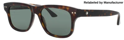 Montblanc Men's Acetate Sunglasses Mb0319s, 55-18-150 In 002 - Havana / Green Tint
