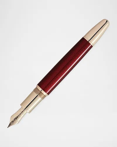 Montblanc Men & Apos;s Meisterstück Solitaire Golden Hour Legrand 18k-gold-plated Fountain Pen In Red