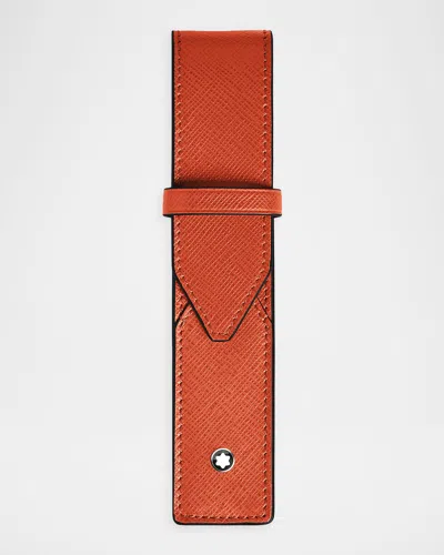 Montblanc Men & Apos;s Sartorial Leather One-pen Pouch In Orange