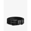 Montblanc Mens Black Horseshoe Logo-embellished Leather Belt In Black