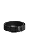 Montblanc Mens Black Horseshoe Logo-embellished Leather Belt In Black