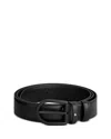 Montblanc Leather Buckle Belt In Black
