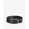 Montblanc Mens Black Logo-emblem Buckle Leather Belt In Black