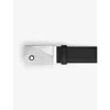 Montblanc Mens Black Logo-engraved Buckle Leather Belt In Black