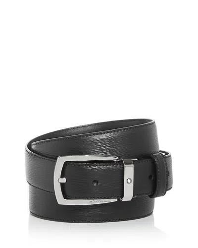 Montblanc Westside Reversible Sartorial Leather Belt In Black