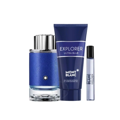 Montblanc Kids'  Men's Explorer Ultra Blue Gift Set Fragrances 3386460132275 In Blue / Pink
