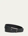 Montblanc Men's Extreme 3.0 Leather Plate-buckle Belt In Black