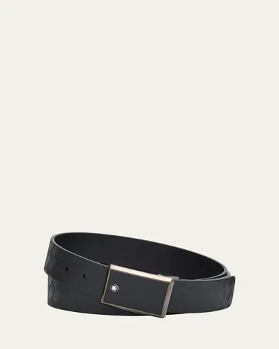 Montblanc Men's Extreme 3.0 Leather Plate-buckle Belt In Black