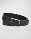 Montblanc Men's Extreme 3.0 Leather Rectangular Buckle Belt In Black