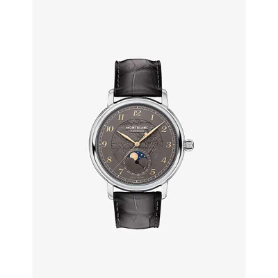 Montblanc Mens Grey 130959 Star Legacy Moonphase Limited-edition Stainless-steel And Alligator-embos