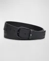 Montblanc Men's Extreme 3.0 Leather Horseshoe Buckle Belt In Black