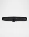 Montblanc Leather Buckle Belt In Black