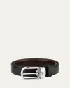 Montblanc Men's Horseshoe-buckle Reversible Leather Belt In Black