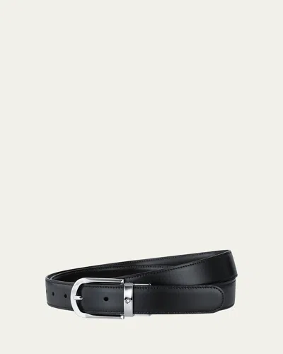 Montblanc Men's Horseshoe-buckle Reversible Leather Belt In Black/brown
