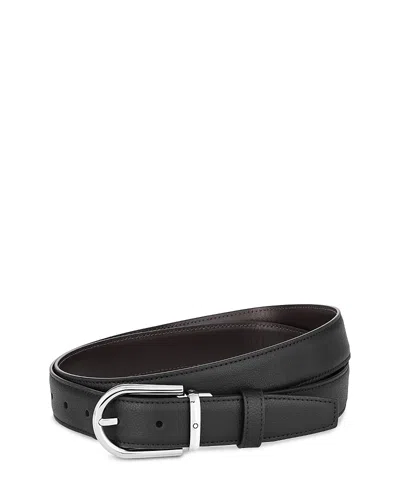 Montblanc Mens Reversible Leather Belt In Black