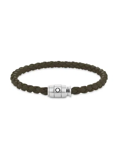 Montblanc Men's Leather & Stainless Steel Bracelet In Green