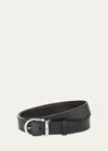 MONTBLANC MEN'S LEATHER BUCKLE BELT