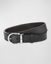 Montblanc Men's Leather Buckle Belt In Black & Brown