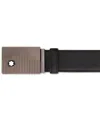 Montblanc Mens Black Logo-engraved Buckle Leather Belt In Black