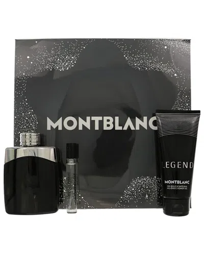 Montblanc Men's Legend Edt Spray 3pc Gift Set In Black
