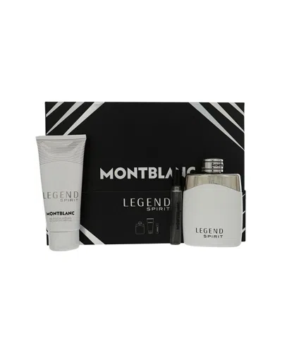 Montblanc Men's Legend Spirit Edt 3pc Set In Transparent