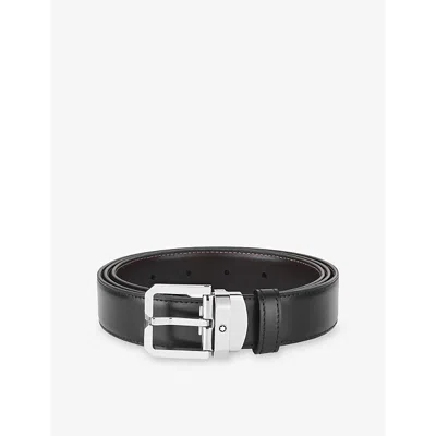 Montblanc Mens Logo-engraved Reversible Leather Belt