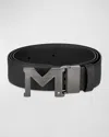 Montblanc Men's M Buckle Black Leather Belt