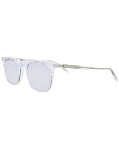 Montblanc Men's Mb0007s 53mm Blue Light Sunglasses