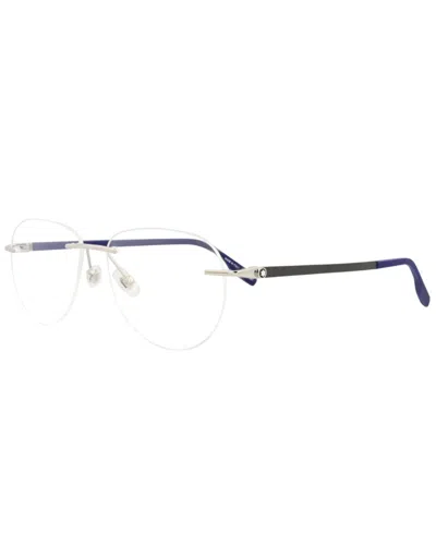 Montblanc Men's Mb0186o 56mm Optical Frames In Silver