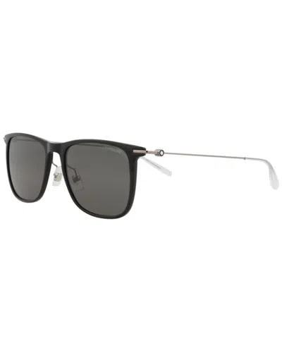 Montblanc Men's Mb0206s 53mm Sunglasses In Black