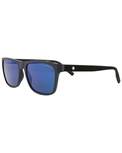 Montblanc Men's Mb0209s 56mm Sunglasses In Blue