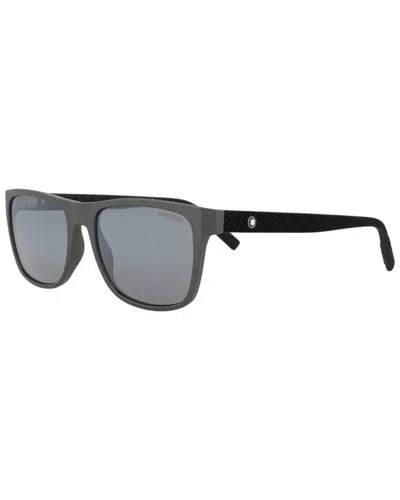 Montblanc Men's Mb0209s 56mm Sunglasses In Gray
