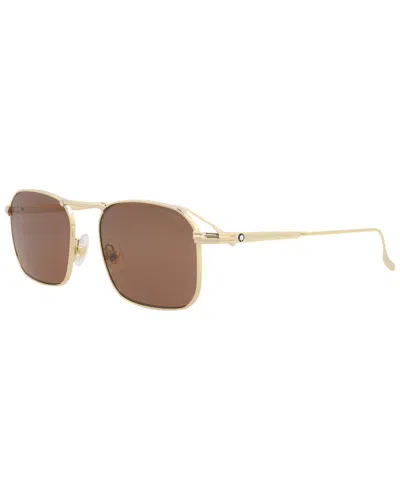 Montblanc Men's Mb0218s 53mm Sunglasses In Brown