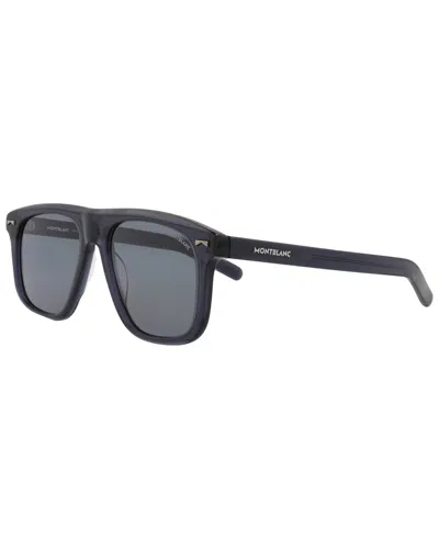 Montblanc Men's Mb0227s 55mm Sunglasses In Blue