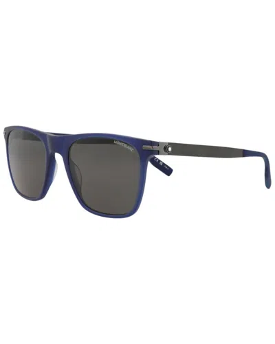 Montblanc Men's Mb0248s 55mm Sunglasses In Blue
