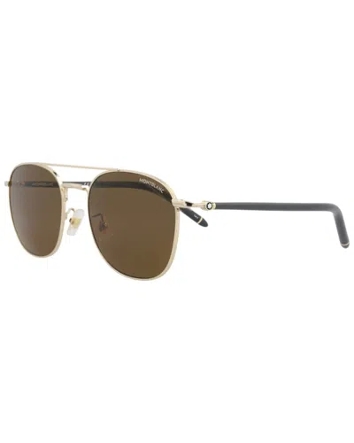 Montblanc Men's Mb0271s 56mm Sunglasses In Brown