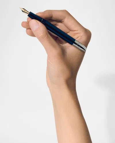 Montblanc Men's Meisterstuck Around The World In 80 Days Fountian Pen, M In Blue